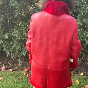 Red Shearling Women's Coat